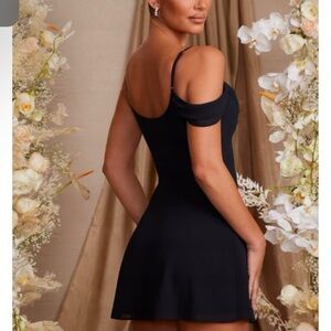 NWT oh Polly Black mini Dress with adjustable straps, side zipper closure